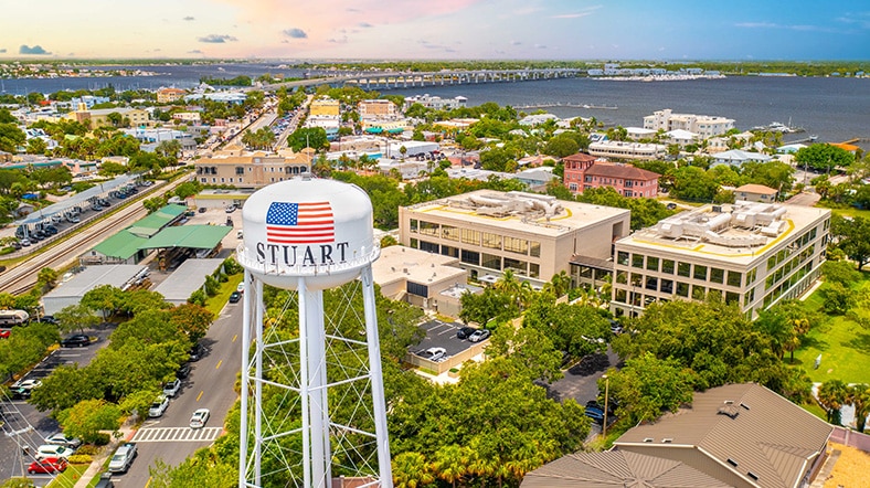 Aerial view of Downtown Stuart, Florida